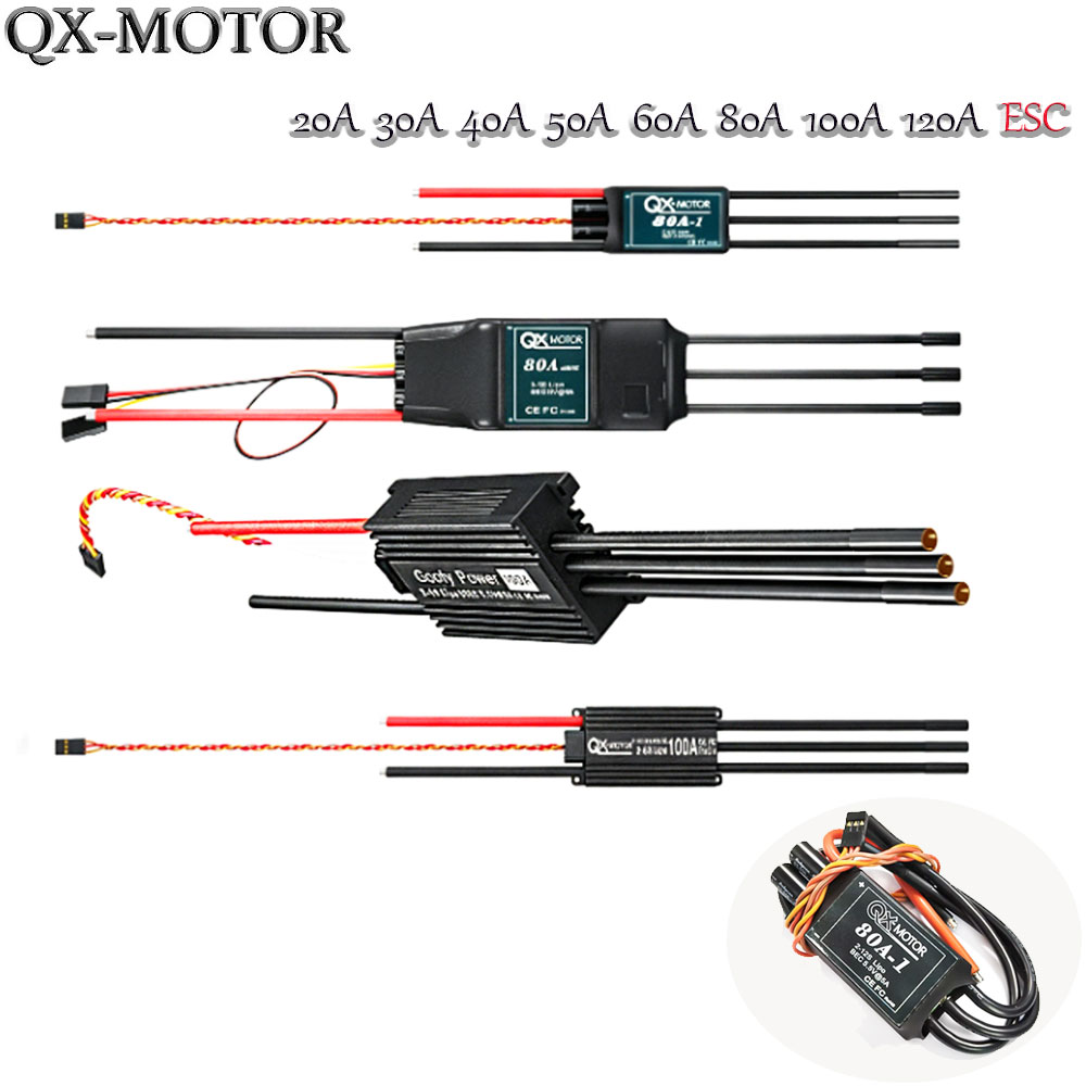 Rc Helicopter Motor - 20A-120A Bürstenloser ESC-Geschwindigkeitsregler Kompatibel mit QX-MOTOR