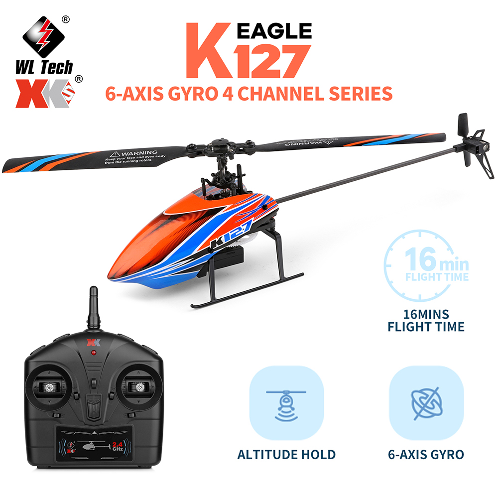 Rc Helicopter Remote Control - WLtoys XK K127 2,4G 4CH 6-Aixs