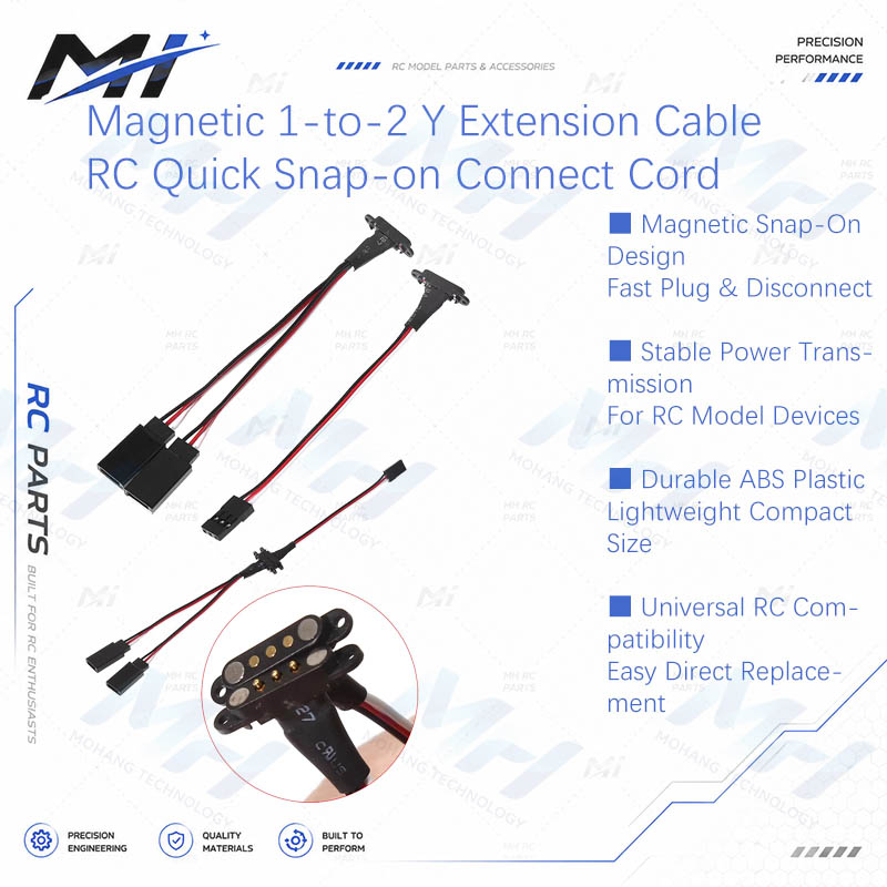 Rc Helicopter Remote Control - Magnetisches 1-zu-2 Y-Verlängerungskabel mit JR-Stecker und